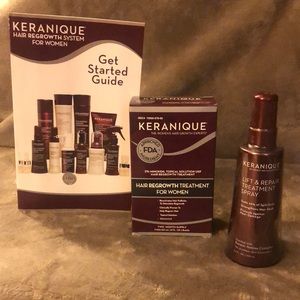 Keranique hair growth system for women.